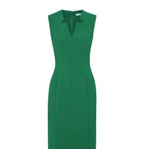 HUGO BOSS 'Dimita' Women's Knee-Length Sleeveless Crepe Dress in Green Size 4